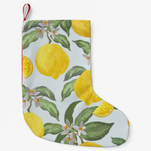 Lemon Tropical Frucht Vintages Muster Kleiner Weihnachtsstrumpf