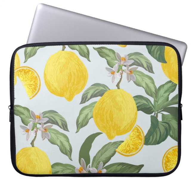 Lemon Tropical Frucht Vintages Muster Laptopschutzhülle (Vorderseite)