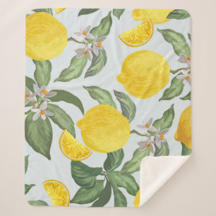 Lemon Tropical Frucht Vintages Muster Sherpadecke
