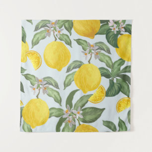 Lemon Tropical Frucht Vintages Muster Wandteppich