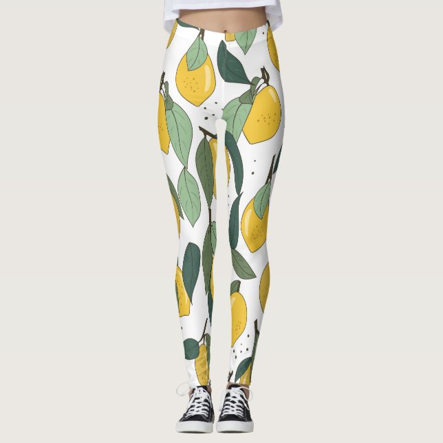 Lemon Tropical: Hell Vintag, nahtlos Leggings (Vorderseite)