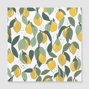Lemon Tropical: Helles Vintage-Nahtlosmuster Magnetkarte