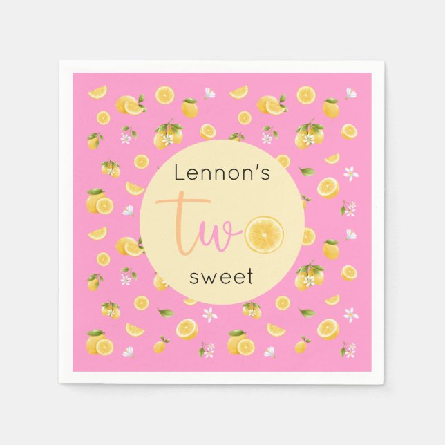 Lemon Two Sweet Birthday Party Serviette (Vorderseite)