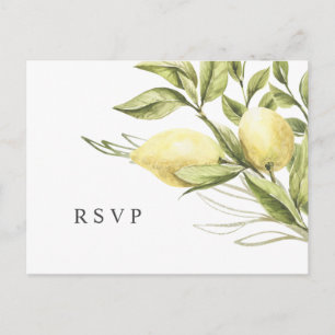 Lemon und Blätter chic Wedding RSVP Postkarte