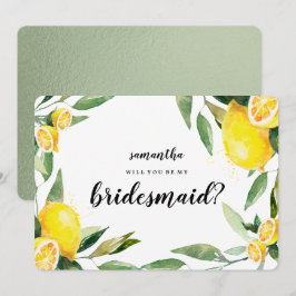 Lemon und Blätter werden meine Bridesmaid-Karte se Einladung