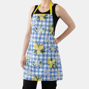 Lemon und Blue Gingham Schürze für den Sommer