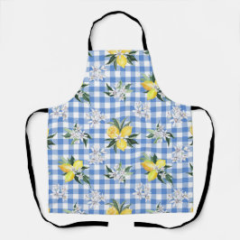 Lemon und Blue Gingham Schürze für den Sommer