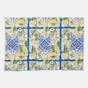 Lemon und Blume im Sommer im Mittelmeer Geschirrtuch