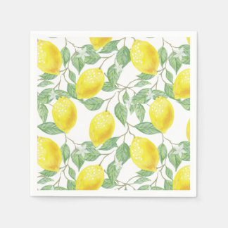 Lemon und Leaf Muster Main Squeeze Brautparty Serviette