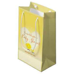 Lemon und Lemon Slice Baby Dusche Herz Gelb Kleine Geschenktüte