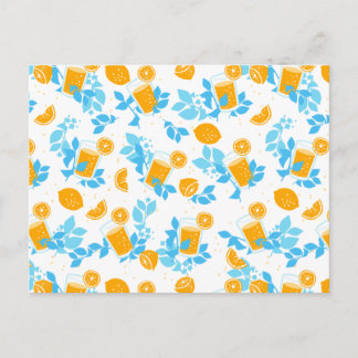 Lemon und Lemonade Blumenmuster Postkarte