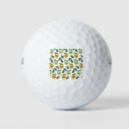 Lemon und Limon Citrus Cartoon Illustration Golfball