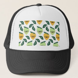 Lemon und Limon Citrus Cartoon Illustration Truckerkappe