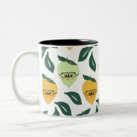 Lemon und Limon Citrus Cartoon Illustration