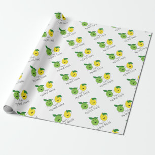 Lemon und Limone BESTE FREUNDIN der besten Freunde Geschenkpapier