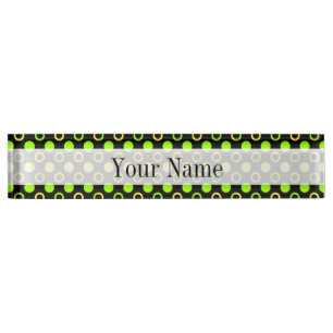 Lemon und Limone Ringe und Polka Dots von ST. Aylo Namensplakette