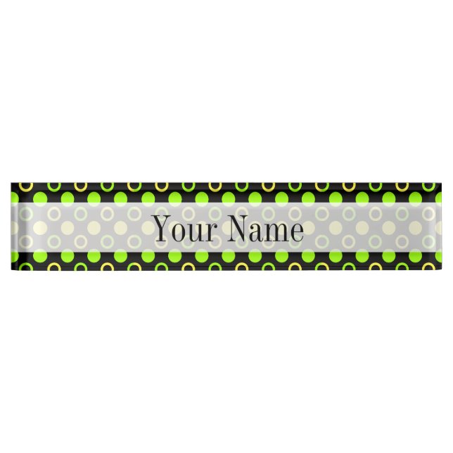 Lemon und Limone Ringe und Polka Dots von ST. Aylo Namensplakette (Vorderseite)