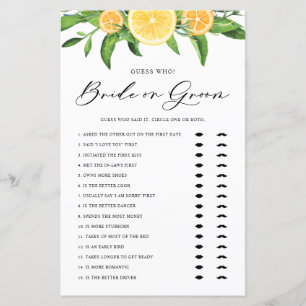 Lemon und Orange Bridge oder Groom Brautparty Game