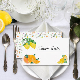 Lemon und Orange French Wedding Visitenkarte