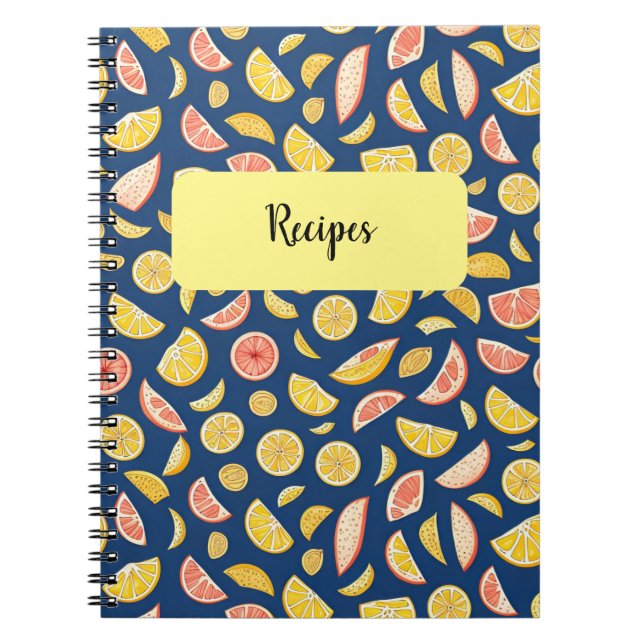 Lemon und Orange Spiral Foto Notebook Notizblock (Vorderseite)