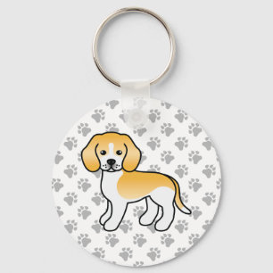 Lemon und weißer Beagle Süßer Hund & Pfoten Schlüsselanhänger