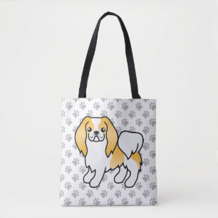 Lemon und weißer japanischer Chin Cartoon-Hund & P