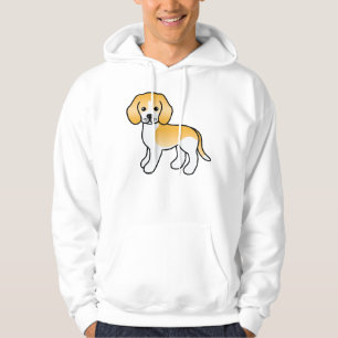 Lemon und weißer süßer Cartoon-Beagle-Hund Hoodie