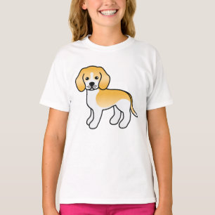 Lemon und weißer süßer Cartoon-Beagle-Hund T-Shirt