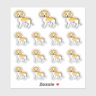 Lemon und White Beagle Niedliche Cartoon Hunde Aufkleber