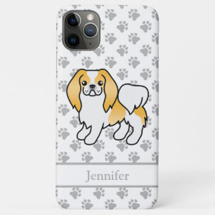 Lemon und White Japanisch Chin Cartoon Dog & Name Case-Mate iPhone Hülle