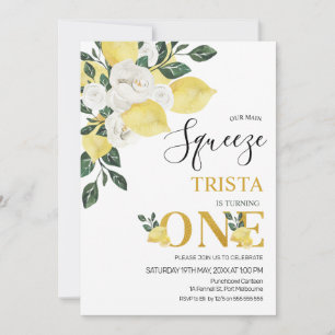 Lemon unser Hauptpresse ersten Geburtstag Einladung