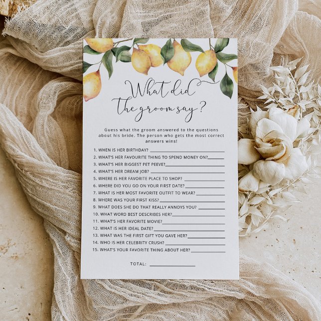 Lemon Was hat der Bräutigam gesagt Brautparty-Spie (Von Creator hochgeladen)