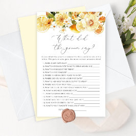 Lemon Was hat der Bräutigam gesagt Brautparty-Spie