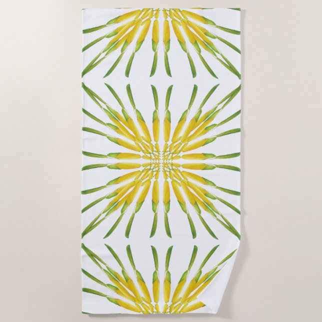 Lemon Wasserfarben-Malmuster Strandtuch (Vorderseite)