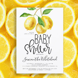 Lemon Watercolor Babydusche Einladung
