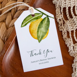 Lemon Watercolor Brautparty Vielen Dank Geschenkanhänger