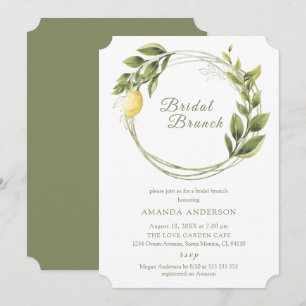 Lemon Watercolor Bridal Brunch Einladung