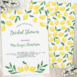 Lemon Watercolor Bridal Dusche Einladung
