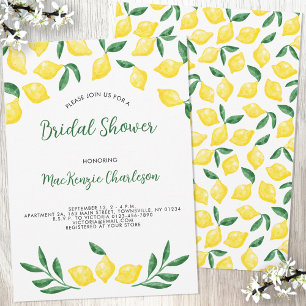 Lemon Watercolor Bridal Dusche Einladung
