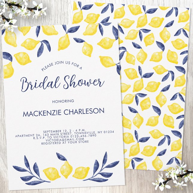 Lemon Watercolor Bridal Dusche Einladung (Von Creator hochgeladen)
