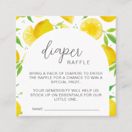 Lemon Watercolor Diaper Raffle Baby Dusche Begleitkarte