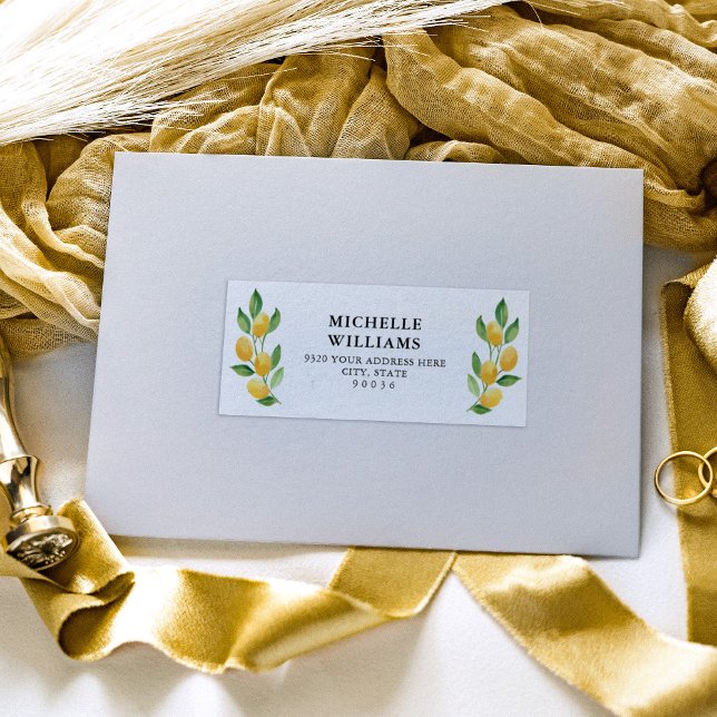 Lemon Watercolor Guest Address Labels (Von Creator hochgeladen)