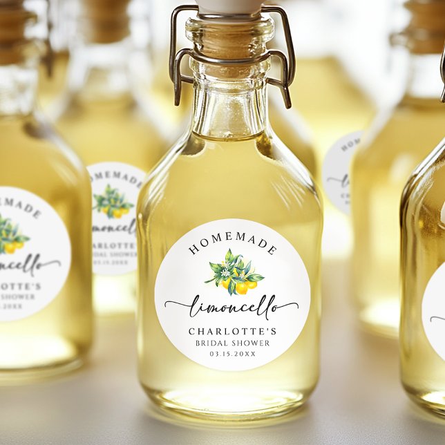 Lemon Watercolor Limoncello Runder Aufkleber (Von Creator hochgeladen)