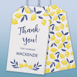 Lemon Watercolor Personalisiert Danke Geschenkanhänger