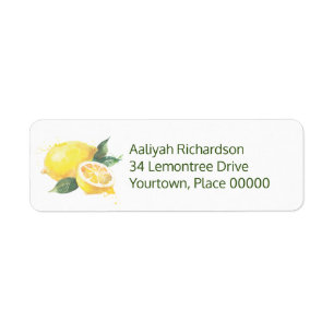 Lemon Watercolor Rücksendeadresse
