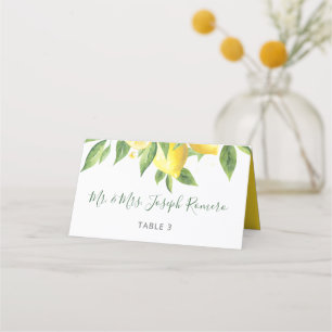 Lemon Watercolor Wedding Platzkarte