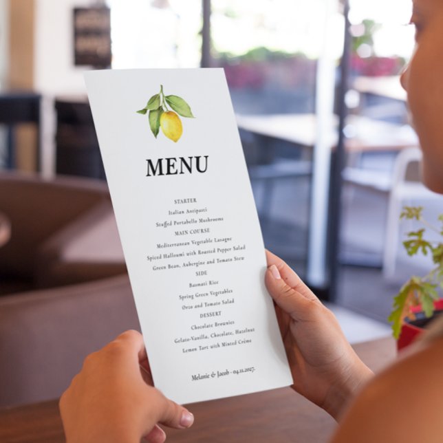 Lemon Wedding Menu Menükarte (Von Creator hochgeladen)