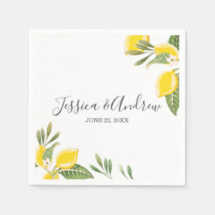 Lemon Wedding Napkin Botanischer Personalisierter Serviette