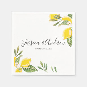Lemon Wedding Napkin Botanischer Personalisierter Serviette