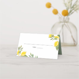 Lemon Wedding Platzkarte Rustic Foliage Citrus